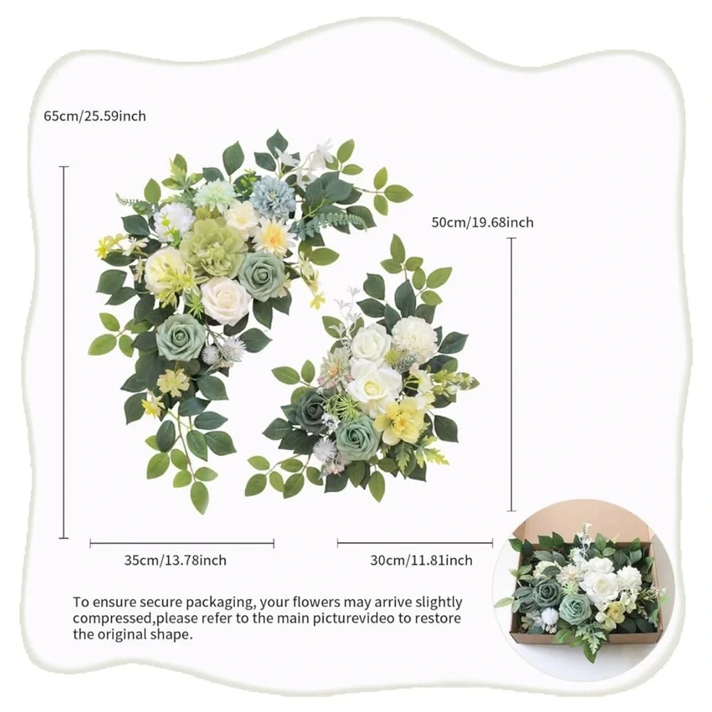 Faux Floral Mixed Bouquet in Cream, Yellow & Sage Green